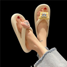 Load image into Gallery viewer, Cartoon flip-flops women&#39;s flat-bottomed outerwear in the spring of 2023 new cute lazy people&#39;s home non-slip sandals
