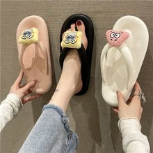 Load image into Gallery viewer, Cartoon flip-flops women&#39;s flat-bottomed outerwear in the spring of 2023 new cute lazy people&#39;s home non-slip sandals
